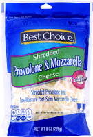 Best Choice Provolone / Mozzarella Shredded Cheese 8 oz