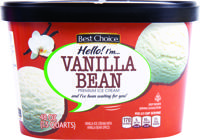 Best Choice Vanilla Bean Ice Cream Scround 48 oz