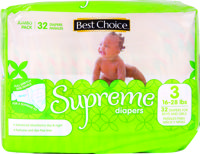 Best Choice Supreme Jumbo Diapers Size 3 32 Ct