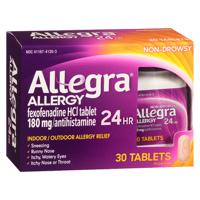 Allegra 24 Hour Non-Drowsy Allergy Relief Tablets 180mg 30 ct