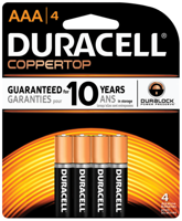 Duracell Coppertop AAA Alkaline Batteries 4 pk