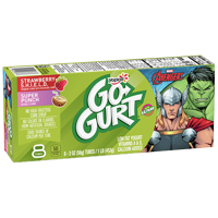 Go-Gurt Avengers Hero Berry and Super Punch Low Fat Yogut Tubes 8 Count 8 ct / 2 oz