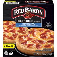 Red Baron Deep Dish Singles Pepperoni Pizza 2 Count 11.2 oz