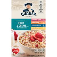Quaker Fruit and Cream Flavor Instant Oatmeal Variety Pack 8 CT