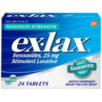Ex-Lax Maximum Strength Stimulant Laxative Pills 25mg 24 ct