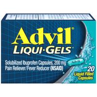 Advil Pain Reliever/Fever Reducer Ibuprofen Liquid Filled Capsules 200mg 20 Count 20 ct