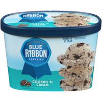 Blue Ribbon Classics Cookies 'n Cream Reduced Fat Ice Cream 48 fl. oz. Tub