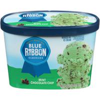 Blue Ribbon Classics Mint Chocolate Chip Reduced Fat Ice Cream 48 fl. oz. Tub