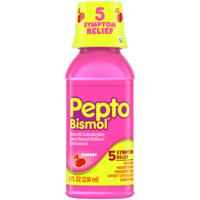 Pepto Bismol Liquid for Nausea, Heartburn, Indigestion, Upset Stomach, and Diarrhea Relief, Cherry Flavor 8 oz